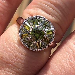 ⭐️NEW Lab Created Peridot Silver Ring Size 8 1/2